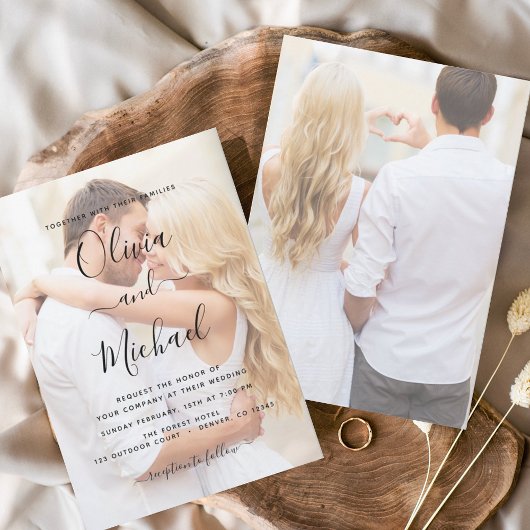 Papier Invitations de mariage photo budget