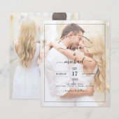 Papier Invitations de mariage photo budget (Devant / Derrière)