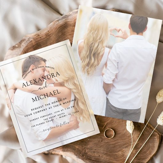 Papier Invitations de mariage photo du budget