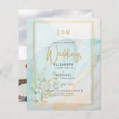 Papier Invitations de mariage photo Lave-encre subtile nu (Devant / Derrière)