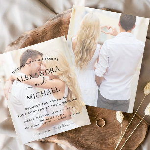 Papier Invitations de mariage photo transparente du budge
