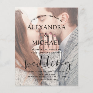 Papier Invitations de mariage photo transparente du budge