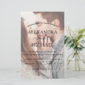 Papier Invitations de mariage photo transparente du budge (Debout devant)