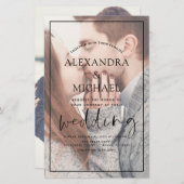 Papier Invitations de mariage photo transparente du budge (Devant / Derrière)