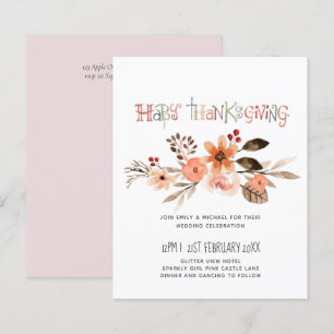 Papier Invitations de mariage Thanksgiving Dusty Blue Ora