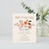 Papier Invitations de mariage Thanksgiving Dusty Blue Ora (Debout devant)