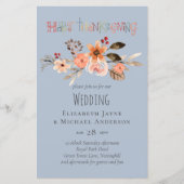 Papier Invitations de mariage Thanksgiving Dusty Blue Ora (Devant)
