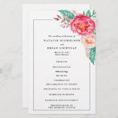 Papier Invitations de mariage tropical floral d'été (Devant / Derrière)