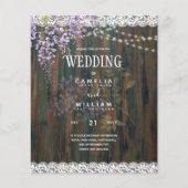 Papier Invitations de mariage Wisteria Rustic Lace BUDGET (Devant)