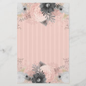 Papier Invitations de première communion rose florale (Dos)
