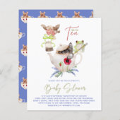 Papier Invitations de Tea Party pour le budget Baby showe (Devant / Derrière)