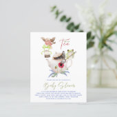 Papier Invitations de Tea Party pour le budget Baby showe (Debout devant)