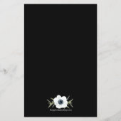 Papier Invitations de Wedding shower Floral Blanc Noir (Dos)