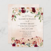 Papier Invitations des Mariages de automne de pays Citrou (Devant / Derrière)