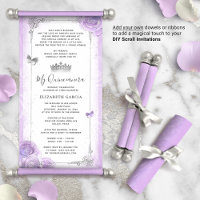Invitations do-it-yourself Scroll Quince Violet Cl