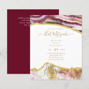Papier Invitations du BAT MITZVAH de Parties scintillant 