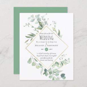 Papier Invitations du budget Mariage Eucalyptus