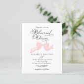 Papier Invitations du dîner de répétition | Bow rose (Debout devant)