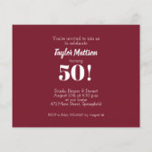 Papier Invitations Élégantes à la fête du gâteau d'annive (Dos)