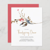 Papier Invitations Élégantes De Thanksgiving Budget (Devant / Derrière)