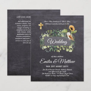Papier Invitations Mariage Catholique Floral Élégant Mode