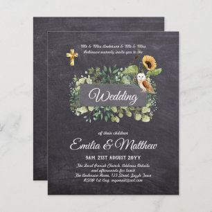Papier Invitations Mariage Catholique Floral Élégant Mode