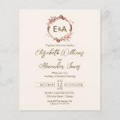 Papier Invitations Monogramme Budget Wedding (Devant)