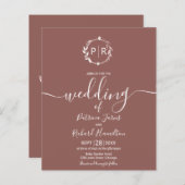Papier Invitations Monogramme Budget Wedding (Devant / Derrière)