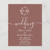 Papier Invitations Monogramme Budget Wedding (Devant)