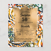 Papier Invitations Posters de animaux du 50e anniversaire (Devant)