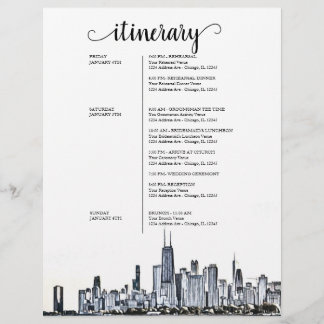 Papier Itinéraire de bienvenue du week-end Mariage de Chi