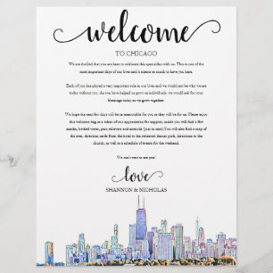 Papier Itinéraire de bienvenue du week-end Mariage de Chi