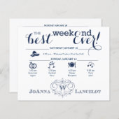 Papier Itinéraire de fin de semaine du Mariage du cadre d (Devant / Derrière)