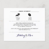 Papier Itinéraire de fin de semaine Mariage noir et blanc (Dos)