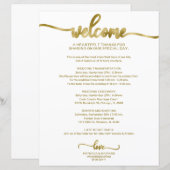Papier Itinéraire de mariage calligraphié chic et abordab (Devant / Derrière)
