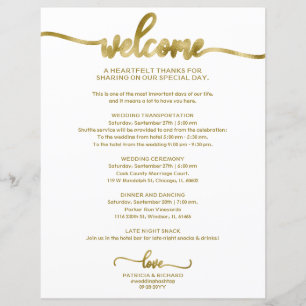 Papier Itinéraire de mariage calligraphié chic et abordab