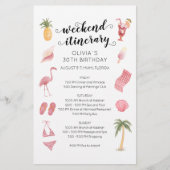 Papier Itinéraire de week-end d'anniversaire à la plage a (Devant)