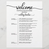 Papier Itinéraire de Weekend de Mariage de 4 Jours Chrono (Devant)