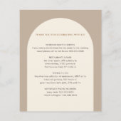 Papier Itinéraire du Mariage de l'arc de sable minimal gé (Dos)