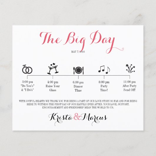 Papier Itinéraire du Mariage d'icône - Mariage de destina (Devant)