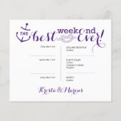 Papier Itinéraire du Mariage d'icône - Mariage de destina (Dos)