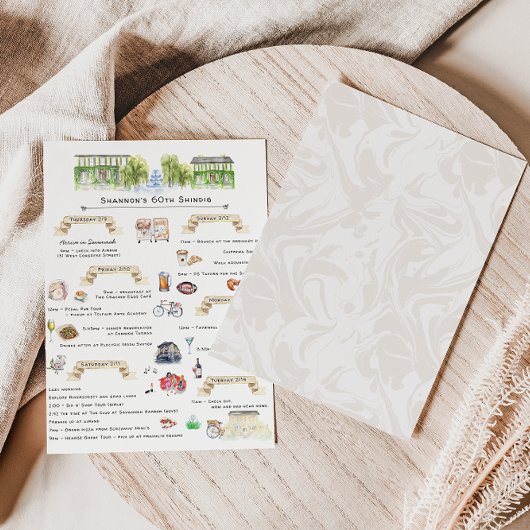 Papier Itinéraire du week-end de bachelorette | Savannah,