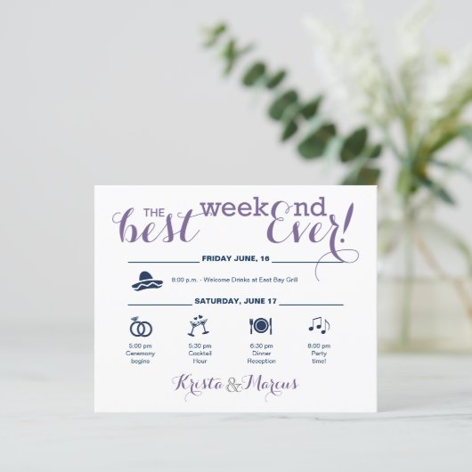 Papier Itinéraire du week-end mariage (Debout devant)