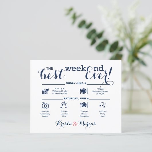 Papier Itinéraire du week-end mariage (Debout devant)