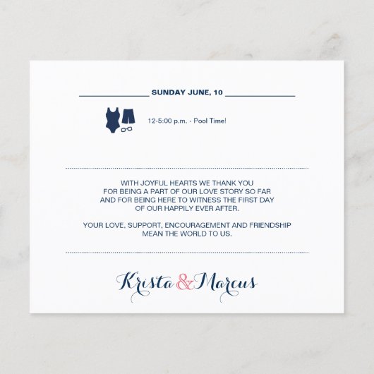 Papier Itinéraire du week-end mariage (Dos)