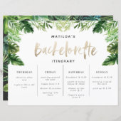 Papier itinéraire du week-end tropical de la Bachelorette (Devant / Derrière)