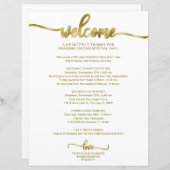 Papier Itinéraire Mariage de calligraphie chic abordable (Devant / Derrière)