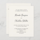 Papier IVOIRE | Simple Élégant Mariage Minimal coût (Devant / Derrière)