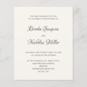 Papier IVOIRE | Simple Élégant Mariage Minimal coût (Devant)