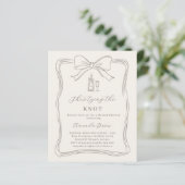 Papier Ivory bow knot neutral Bridal Shower invitation (Debout devant)
